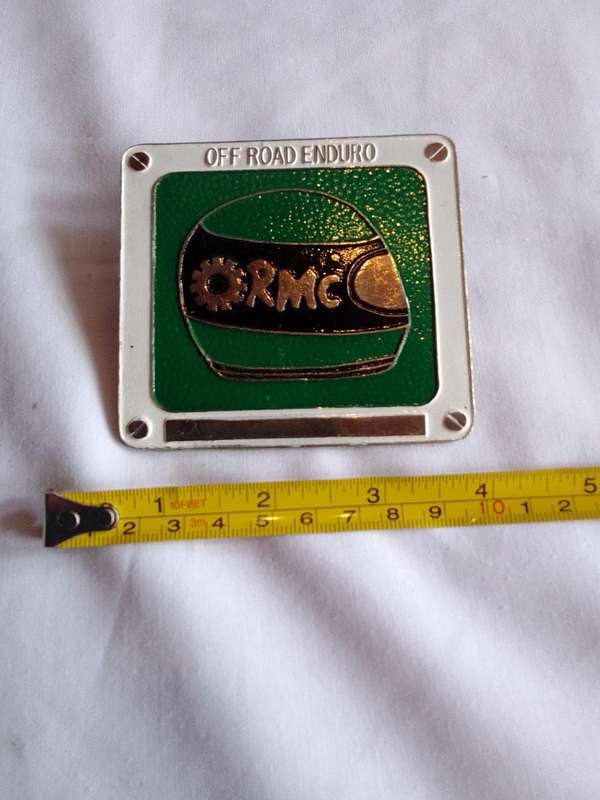 Stunning Green , Black And White Vintage RMC - Off Road Enduro Badge - Good Condition