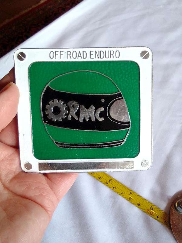 Stunning Green , Black And White Vintage RMC - Off Road Enduro Badge - Good Condition