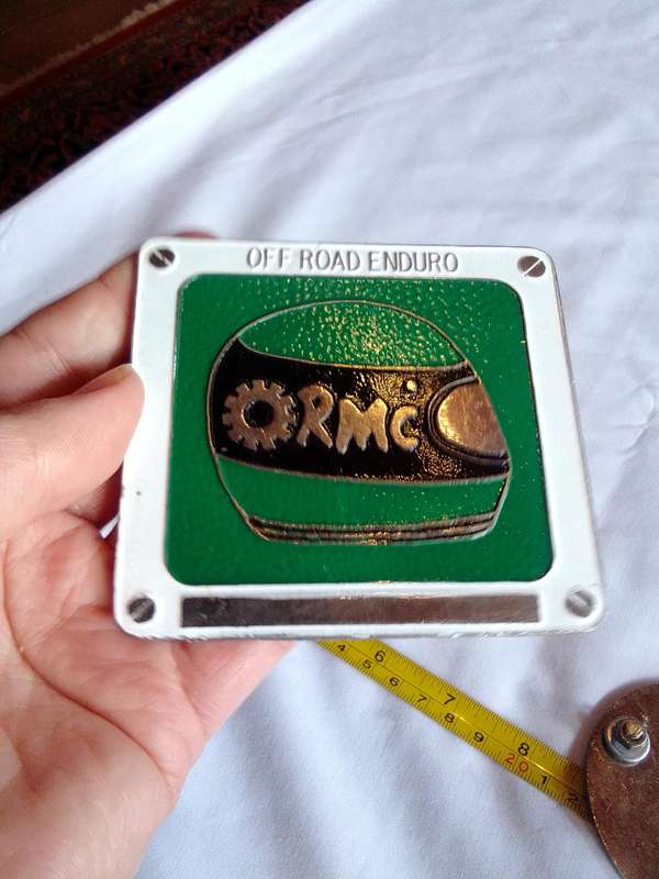 Stunning Green , Black And White Vintage RMC - Off Road Enduro Badge - Good Condition