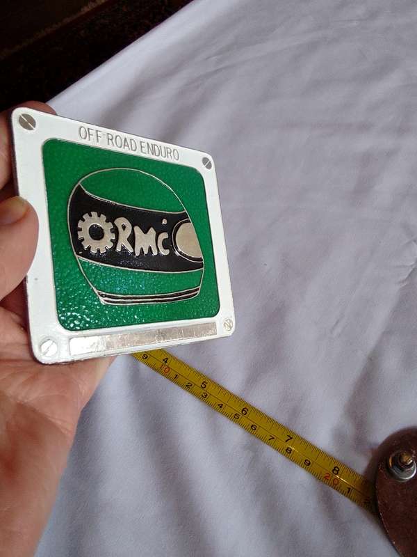 Stunning Green , Black And White Vintage RMC - Off Road Enduro Badge - Good Condition