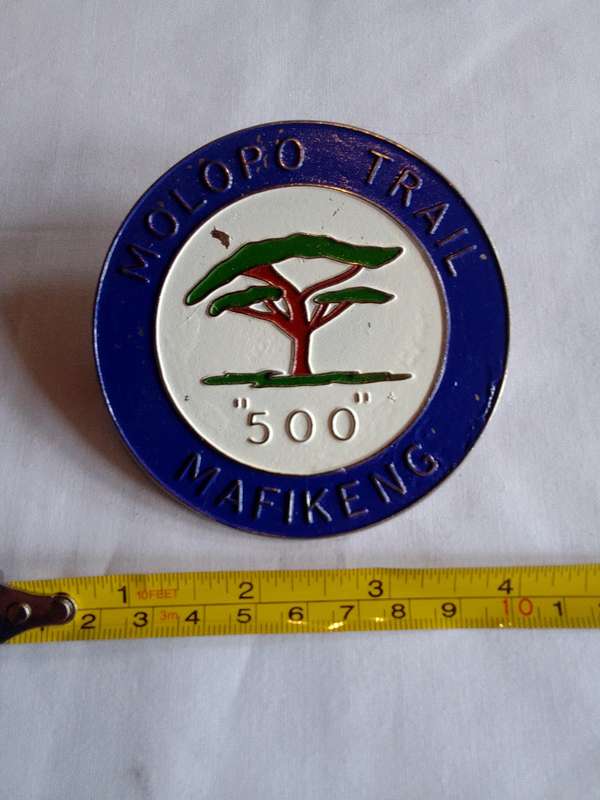 Stunning Vintage X Three Molopo Trail "500" Mafikeng Badge- Bidding On One - In Good Condition