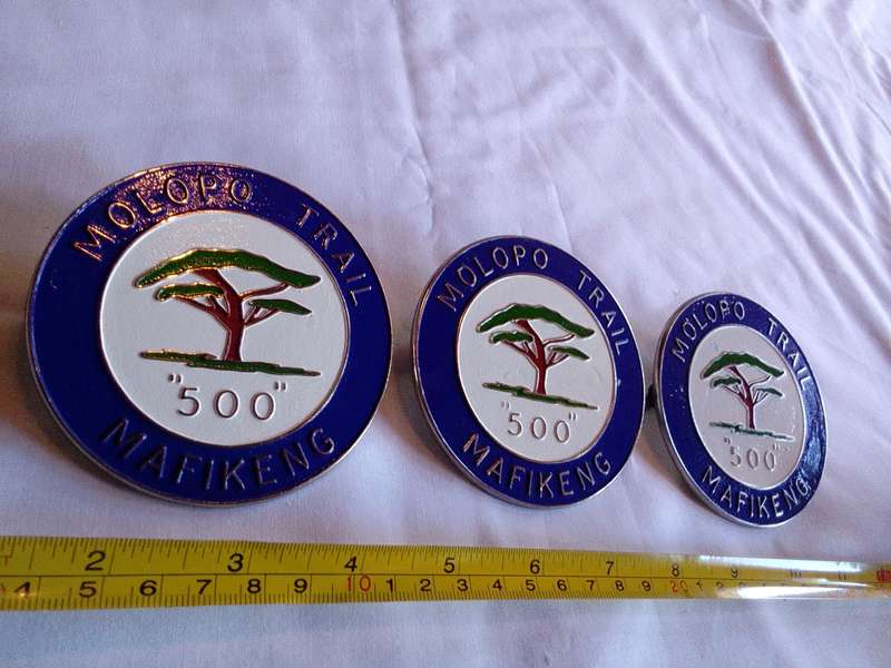 Stunning Vintage X Three Molopo Trail "500" Mafikeng Badge- Bidding On One - In Good Condition