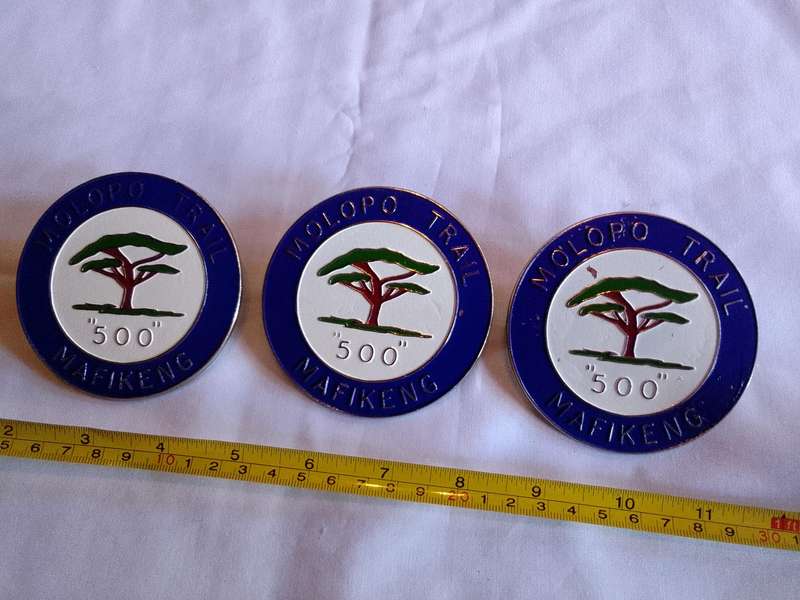 Stunning Vintage X Three Molopo Trail "500" Mafikeng Badge- Bidding On One - In Good Condition