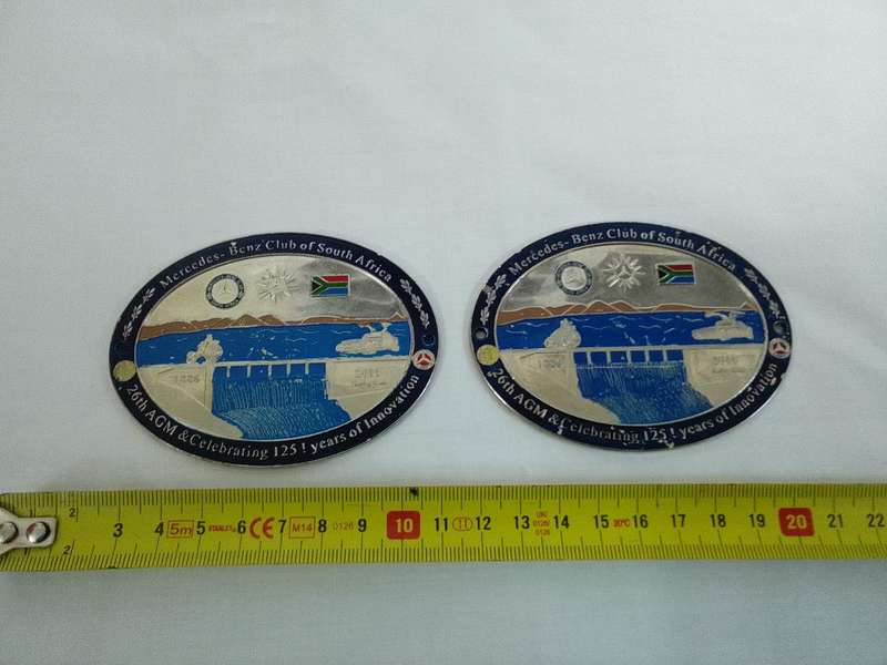 X2 Mercedes Benz Club Of SA 26th AGM&Celebrating 125! Years Of Innivation Car Badge-Bidding On One