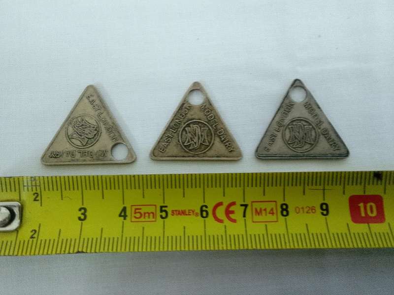 3 x E.L. Model Dairy One Pint Milk Nickel Token Listed Hearn's Item (2009) 366e Pg175-Bidding On One