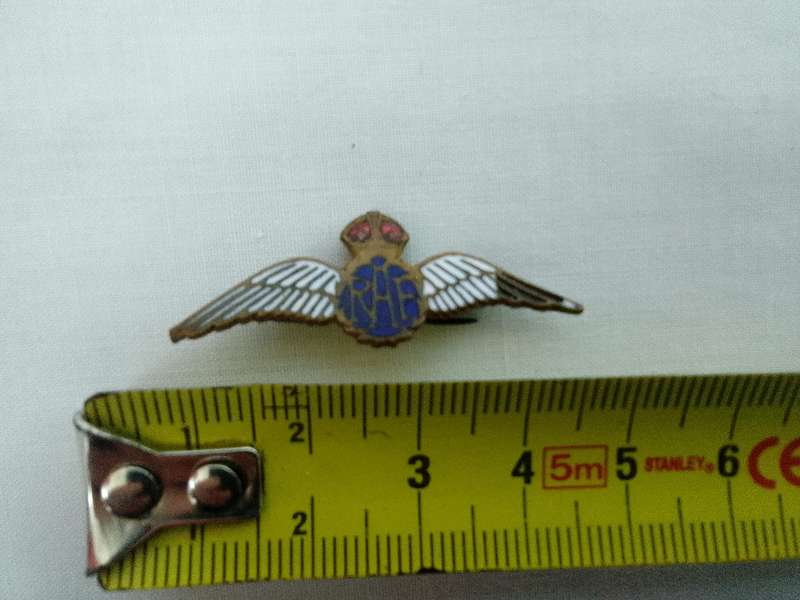Antique WW2 Royal Air Force (RAF)  Enameled Wings Sweetheart Brooch - Good Condition