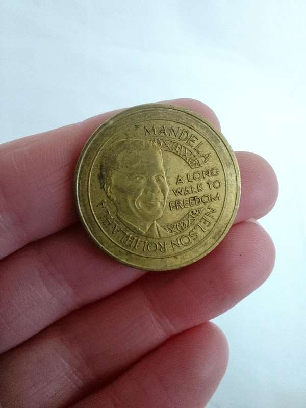 Vintage Scoin Shop 2013 Nelson Mandela `A Long Walk To Freedom` Brass Advertising Token 29.9 mm
