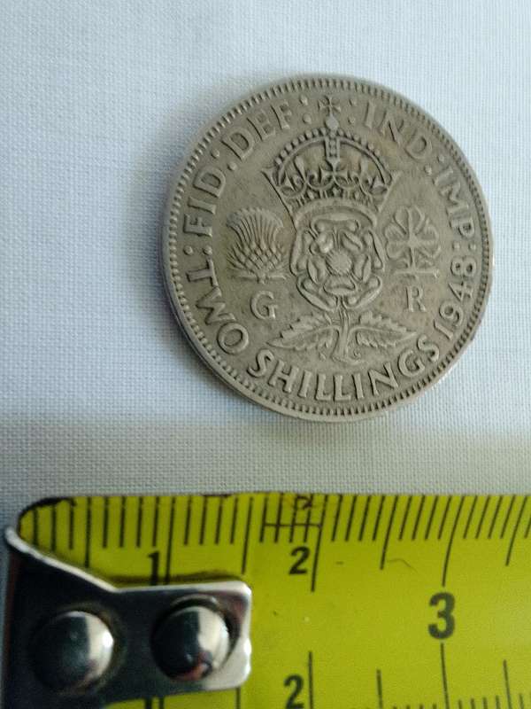 1948 British Two Shilling Coin - In Good Condition