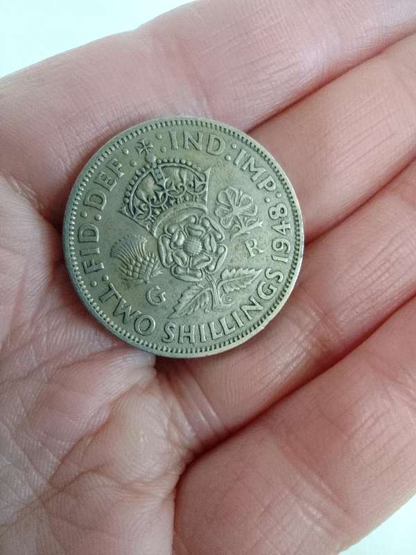 1948 British Two Shilling Coin - In Good Condition