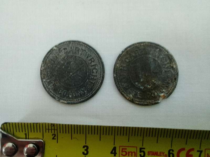 Two Rare Vintage John Henry Cartwright 1 Shilling Tokens - Cape Colony