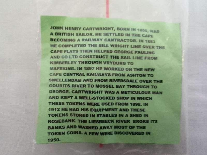 Two Rare Vintage John Henry Cartwright 1 Shilling Tokens - Cape Colony