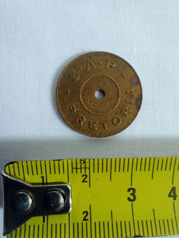 Very Rare South African Police - Pretoria - Canteen Token - Hern's Hanbook - Number 566a