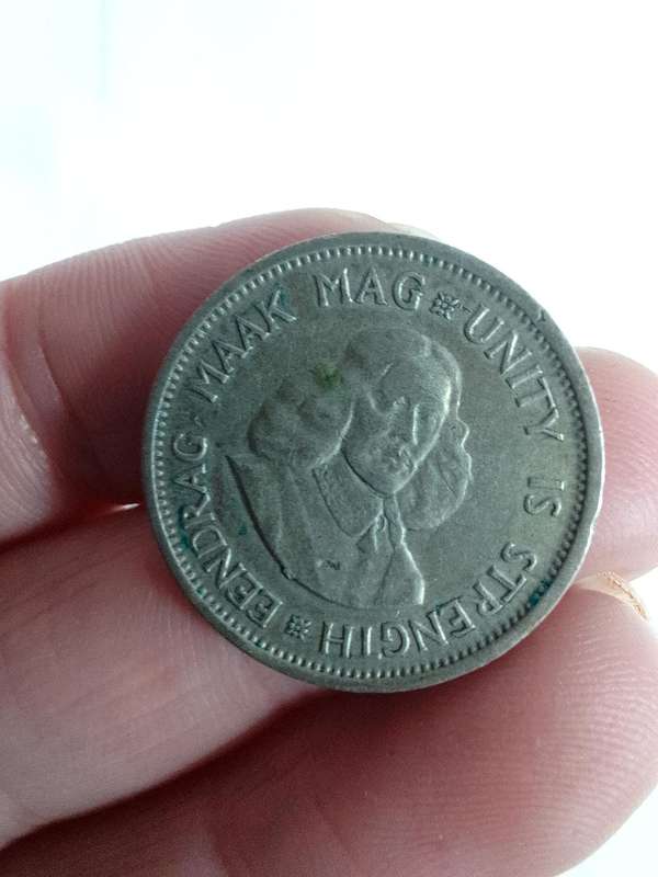 Silver South Africa 1961 - 10 Cent Coin -Eendrag Maak Mag / Unity Is Strenght - Good Condition