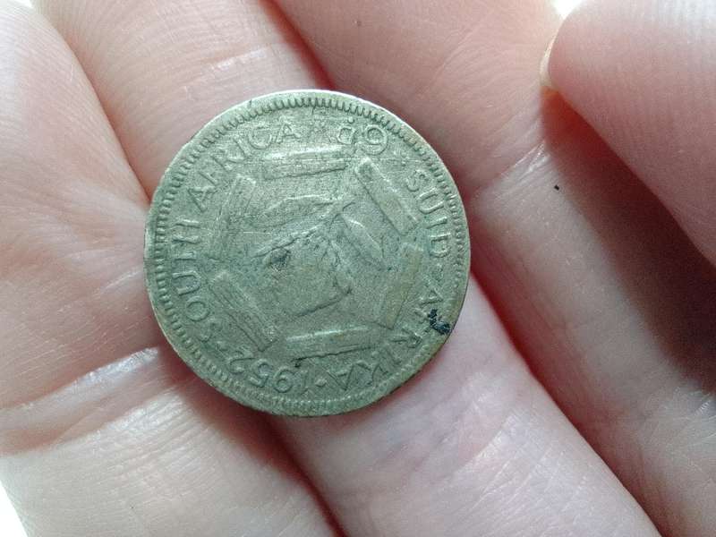 Silver Suid Afrika / South Africa Union Silver Sixpence 1952 -6D Coin - Good Condition