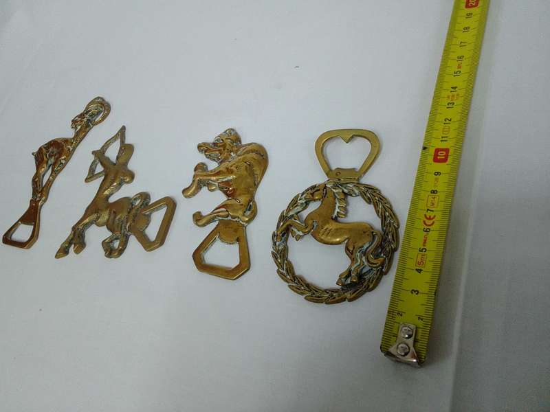 Four Stunning Vintage Brass Bottle Openers - Good Condition
