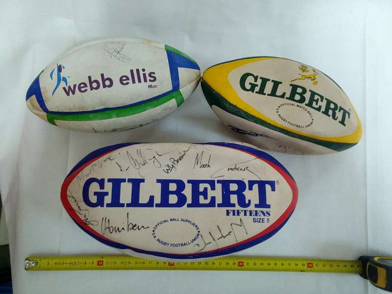 Collection of Signed Rugby Balls By Springbok Rugby Players - See My Description