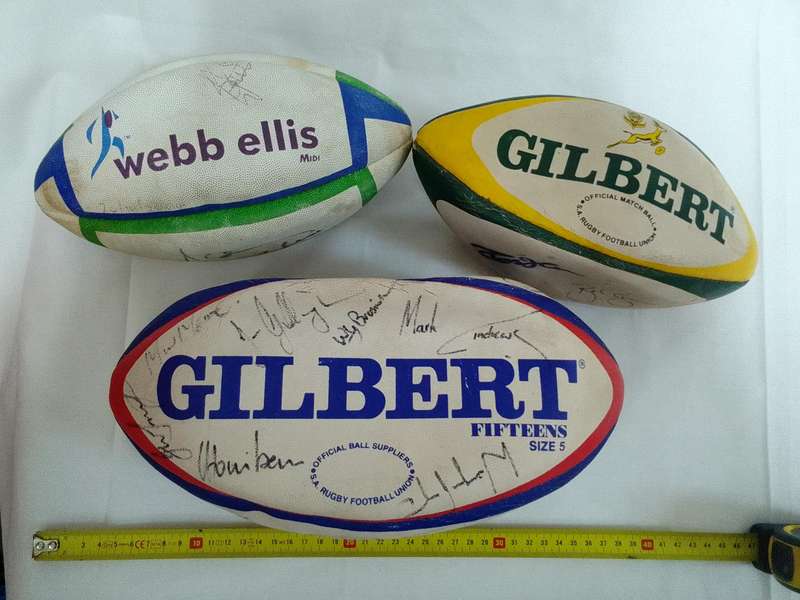 Collection of Signed Rugby Balls By Springbok Rugby Players - See My Description