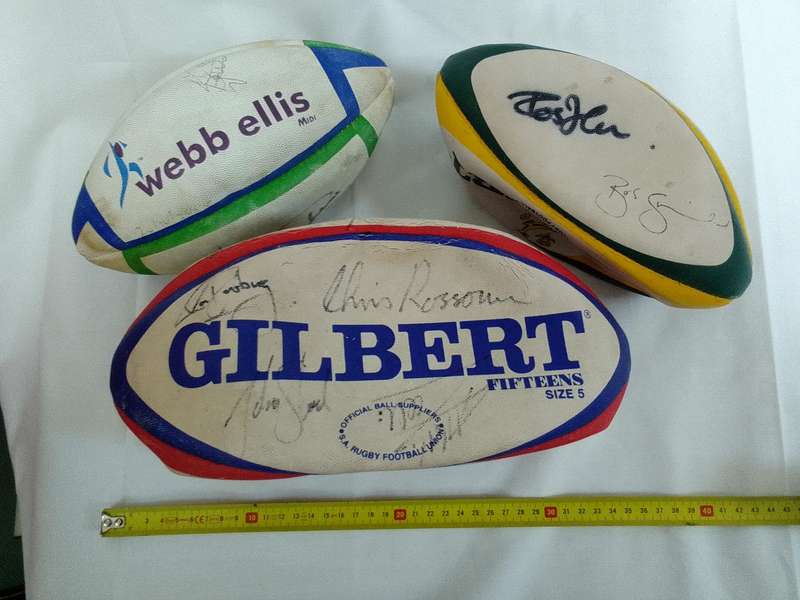 Collection of Signed Rugby Balls By Springbok Rugby Players - See My Description