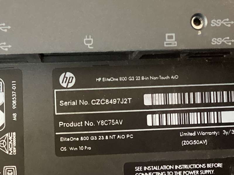 Hp elite one 800 G3 ALL IN ONE for spares