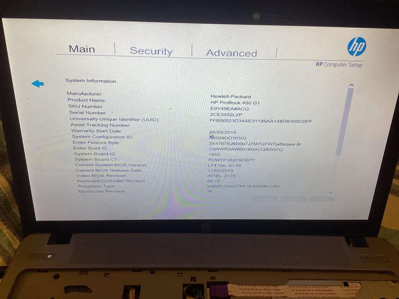 Hp 450 G1   i3 4th Gen laptop for spares