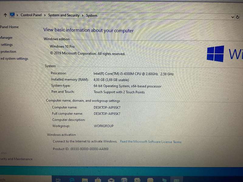 Lenovo laptop t540p I5 4th Gen sold for spare/repair