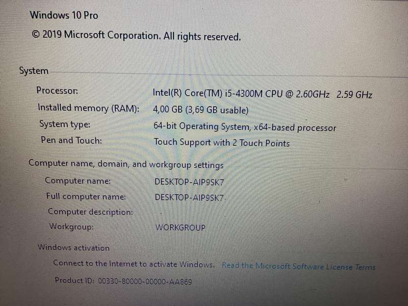Lenovo laptop t540p I5 4th Gen sold for spare/repair