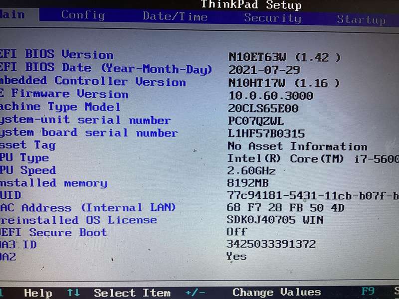 Lenovo laptop x250 I7 5th Gen sold for spare/repair