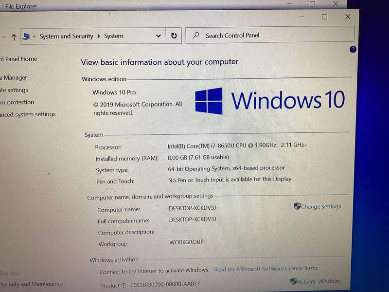 Lenovo laptop t480 i7 8th Gen sold for spare/repair