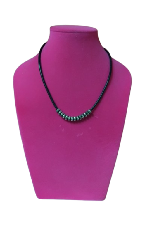 Miglio Black Leather Necklace