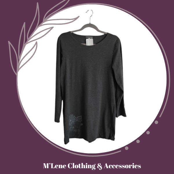 Charcoal Longsleeve Ladies Top - XL