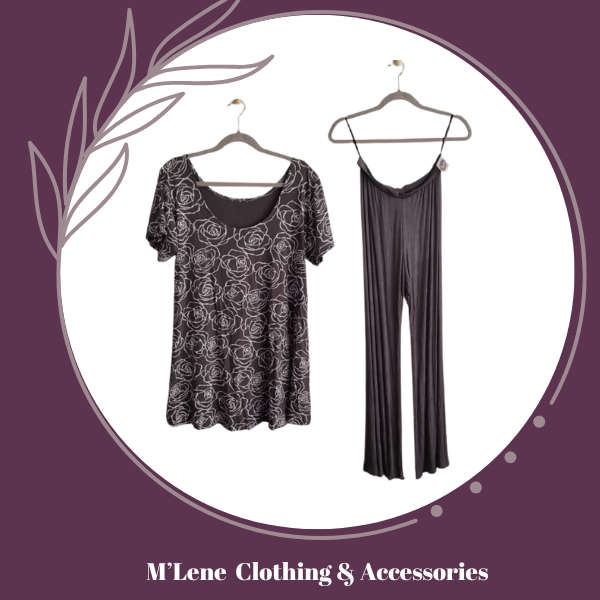 Ladies Casual Pants & Top - Dark Grey - XL