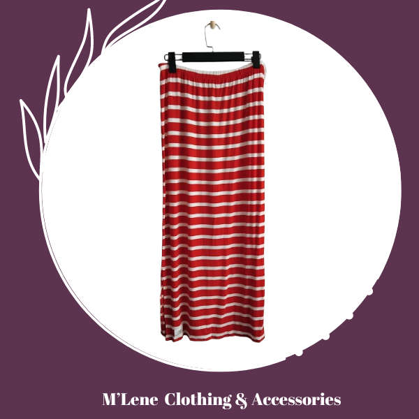 Long skirt - red & white - M