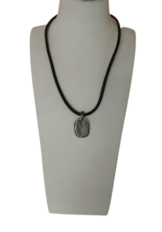 Miglio - Mens Black Leather Necklace