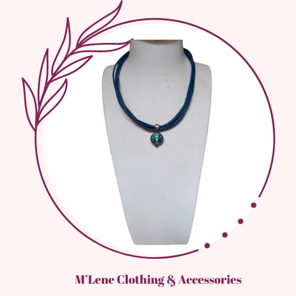 Miglio leather necklace with crystal enhancer