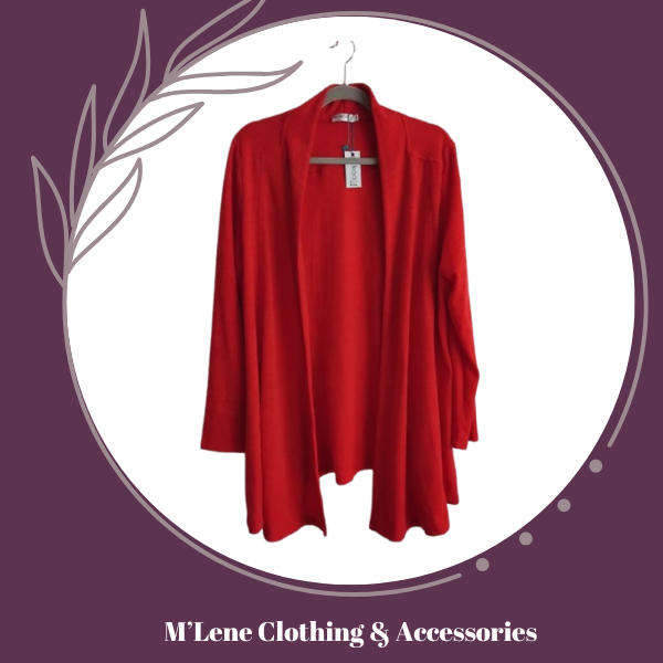 Open Front Jacket - Red - 3XL