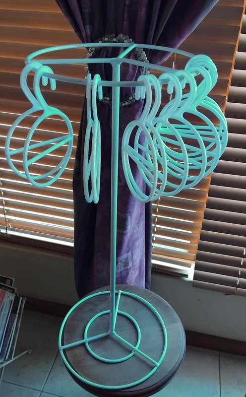 Round display stand with 12 scarf hangers