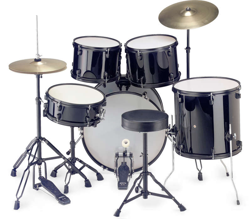 STAGG TIM-122 - 5-Piece Acoustic Drum set - Black - Box is Damaged, but Unit is 100%