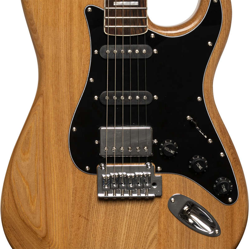 STAGG Vintage Series Natural Electric guitar with solid alder body - Box is Damaged, but unit  100%