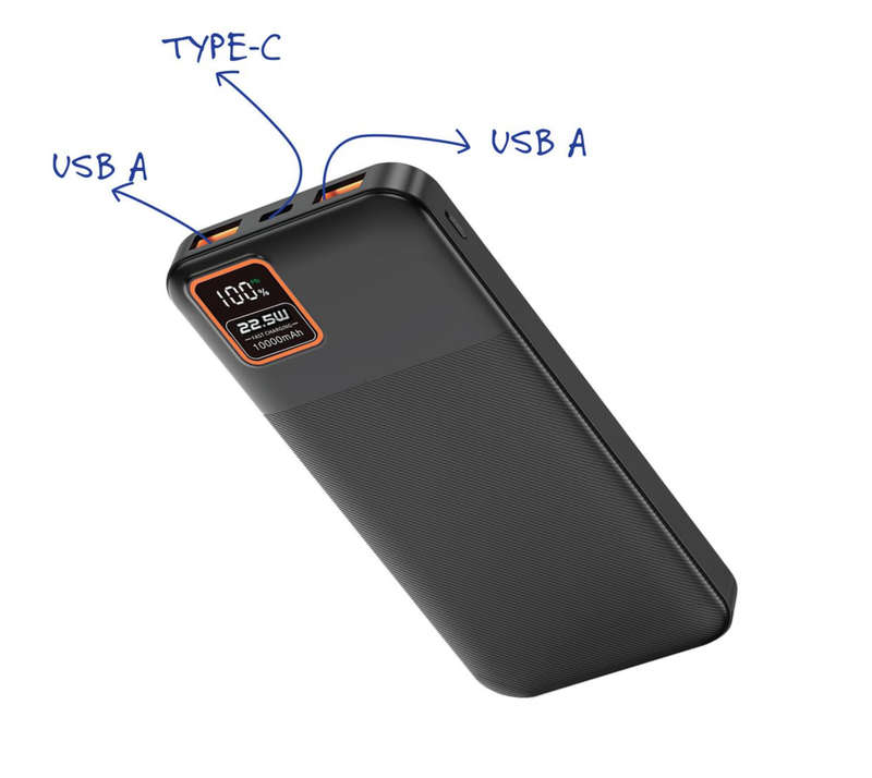 SUPA FLY 10,000mAh Fast Charge with LCD Display Power Bank