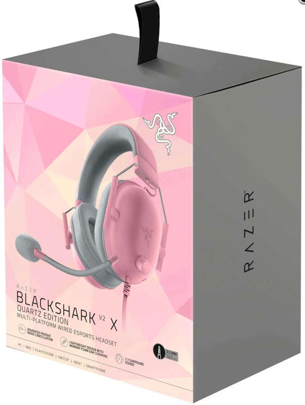 Razer Blackshark V2 X - Quartz Edition - 3.5mm Jack connection