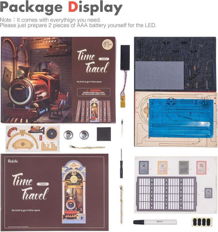 Robotime-Rolife Time Travel Book Nook TGB04 | 3D DIY Miniature Kit