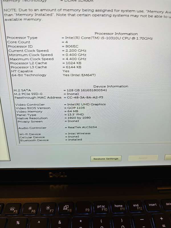 Dell Latitude 7310 14-inch QuadCore i5 10th Gen 8GB RAM 1TB SSD Windows 11 Pro Office 2021