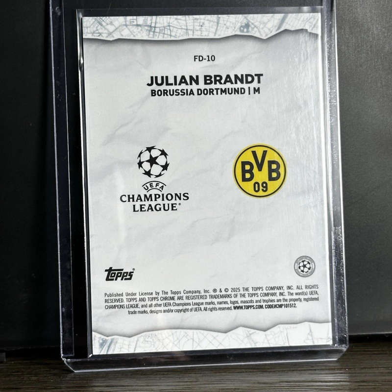 2024-25 Topps Chrome UCC Julian Brandt Final Destination Aqua 086/199