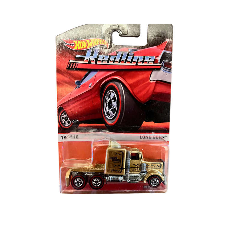 Hot Wheels Redline 2015 Long Gone Gold Semi Truck 18 of 18 - Collectible