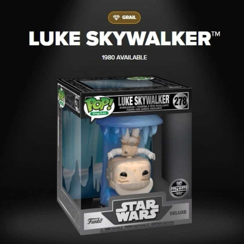 Limited Edition Funko Pop NFT Digital Star Wars Luke Skywalker /1980 (GRAIL)