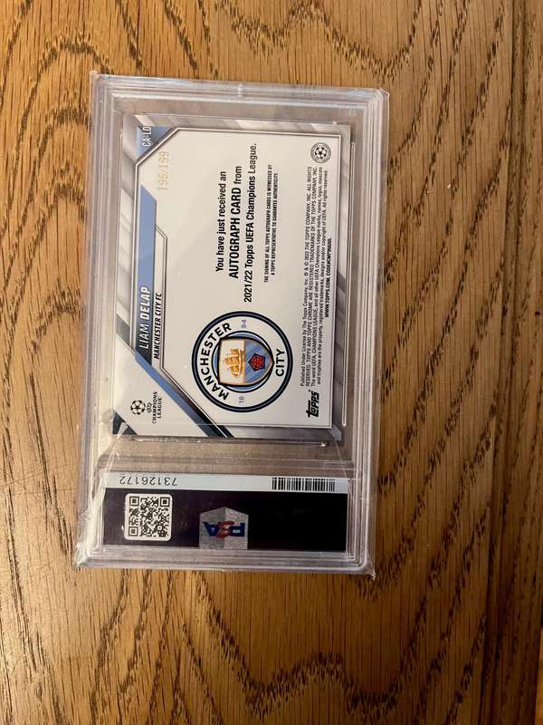 2021 Topps Chrome UCL Liam Delap RC Rookie Card Auto Aqua /199 PSA 9 Mint