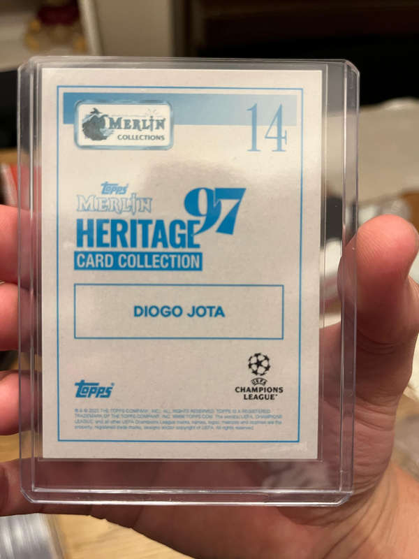 Topps Chrome Merlin Heritage 97 Liverpool Portugal Diogo Jota Blue Auto Signature /49 - RARE
