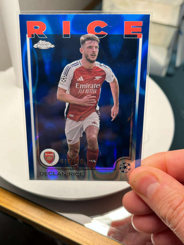 2024-25 Topps Chrome UCC Declan Rice Blue Refractor /150