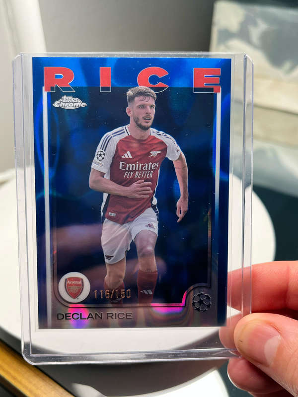 2024-25 Topps Chrome UCC Declan Rice Blue Refractor /150