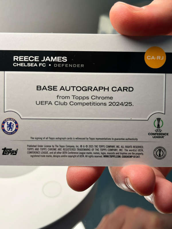 2024 Topps Chrome UEFA #CA-RJ Reece James Chelsea FC Auto /199